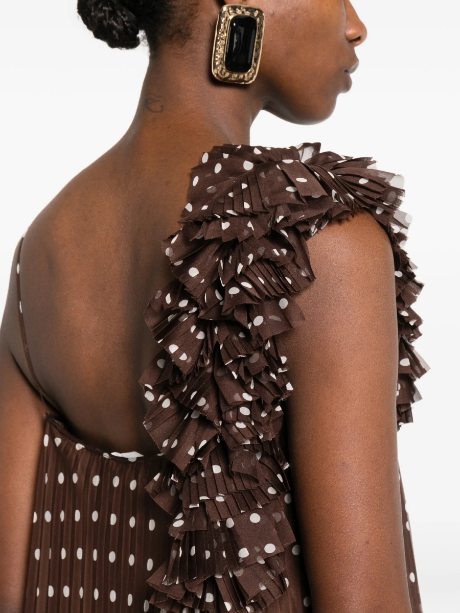 Rochie de ocazie P.A.R.O.S.H. maro din polyester - Img 5