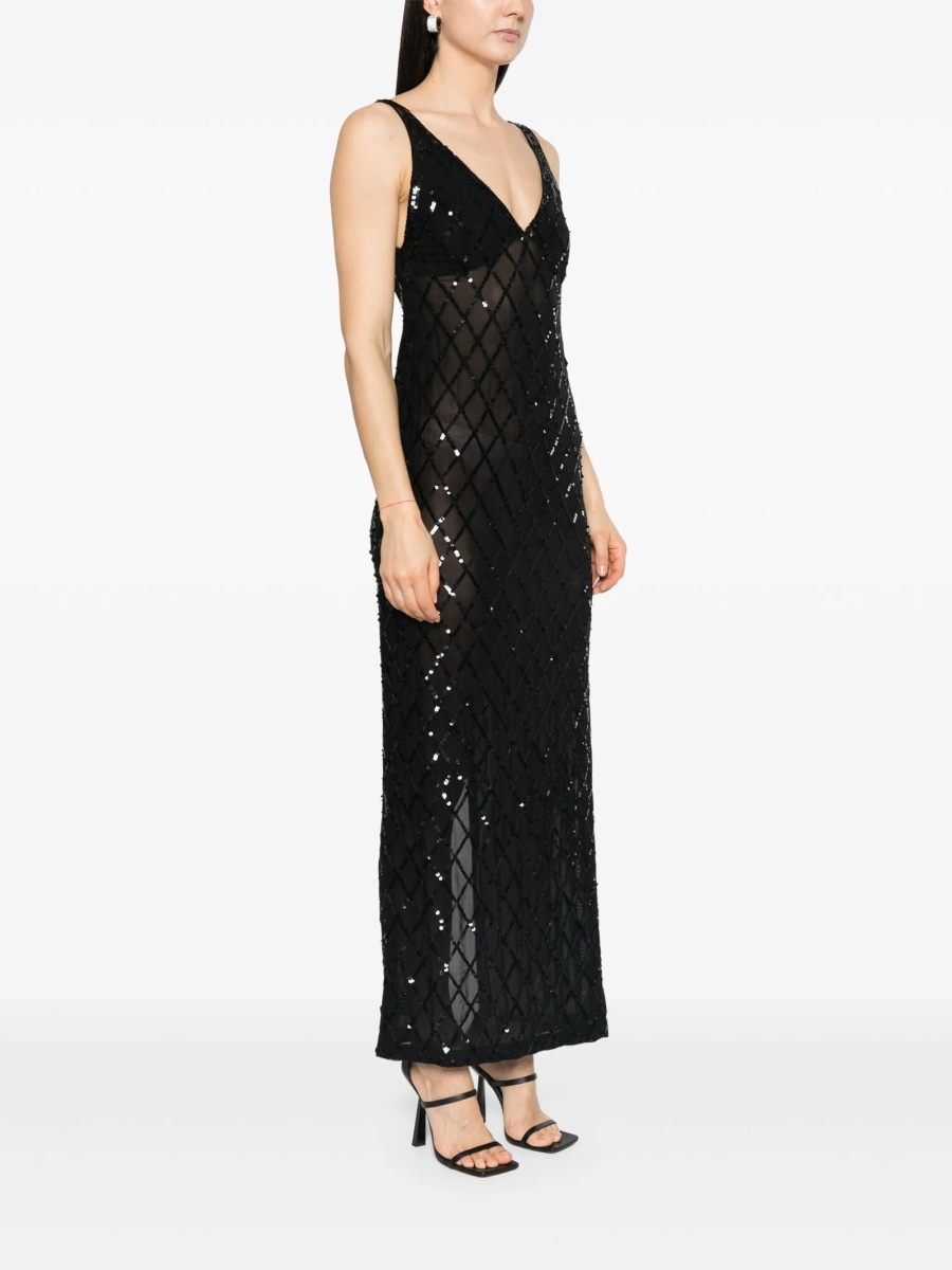 Rochie de seara P.A.R.O.S.H. neagra din pvc si poliamida - Img 3