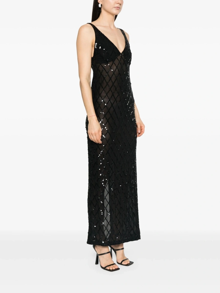 Rochie de seara P.A.R.O.S.H. neagra din pvc si poliamida - Img 3