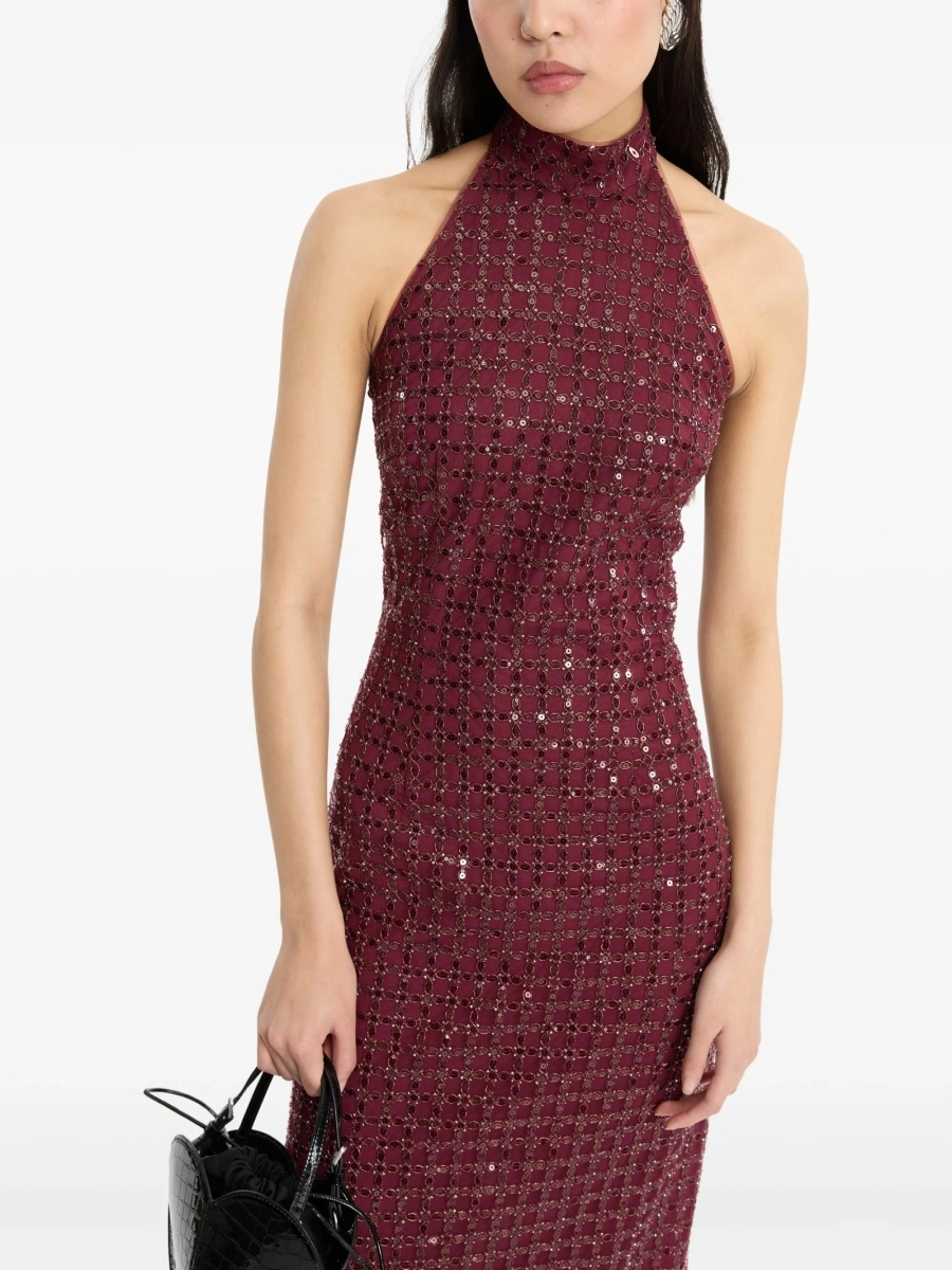 Rochie de seara ROTATE Birger Christensen rosie din poliester reciclat - Img 4