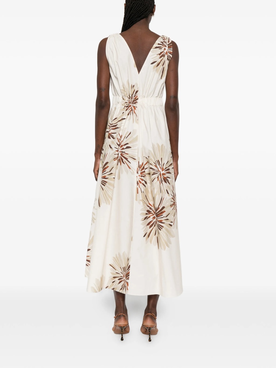 Rochie de zi Brunello Cucinelli neutra din alama eco si bumbac - Img 4