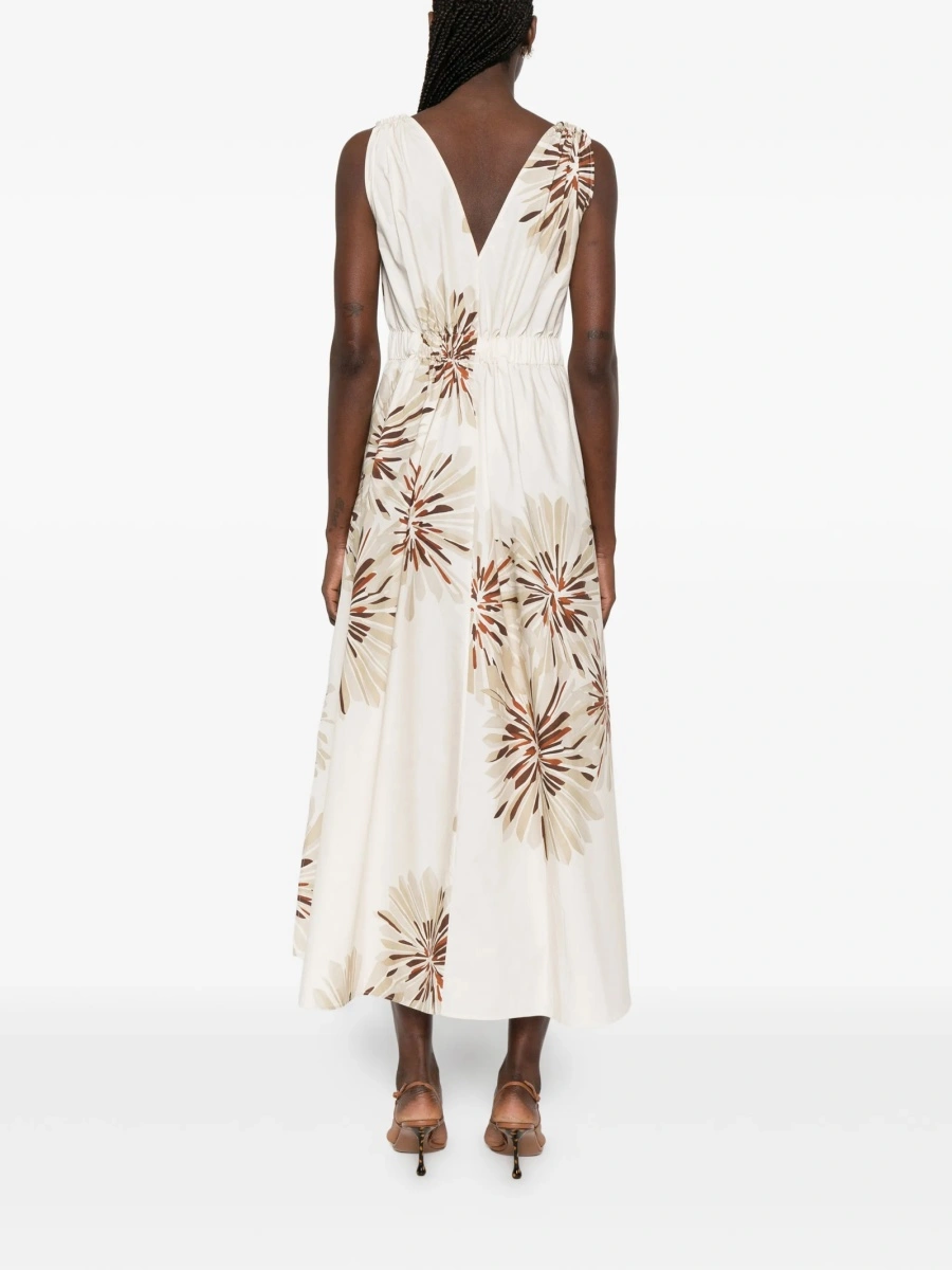 Rochie de zi Brunello Cucinelli neutra din alama eco si bumbac - Img 4