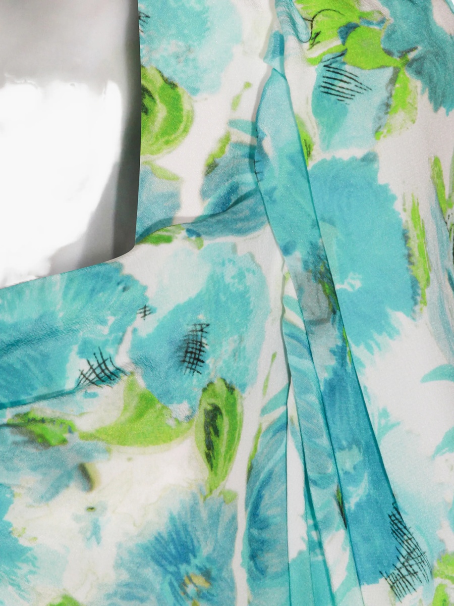 Rochie de zi Chloe albastra din matase - Img 2