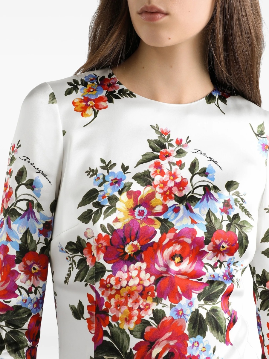 Rochie de zi Dolce &amp; Gabbana alba din nylon si polyester - Img 5