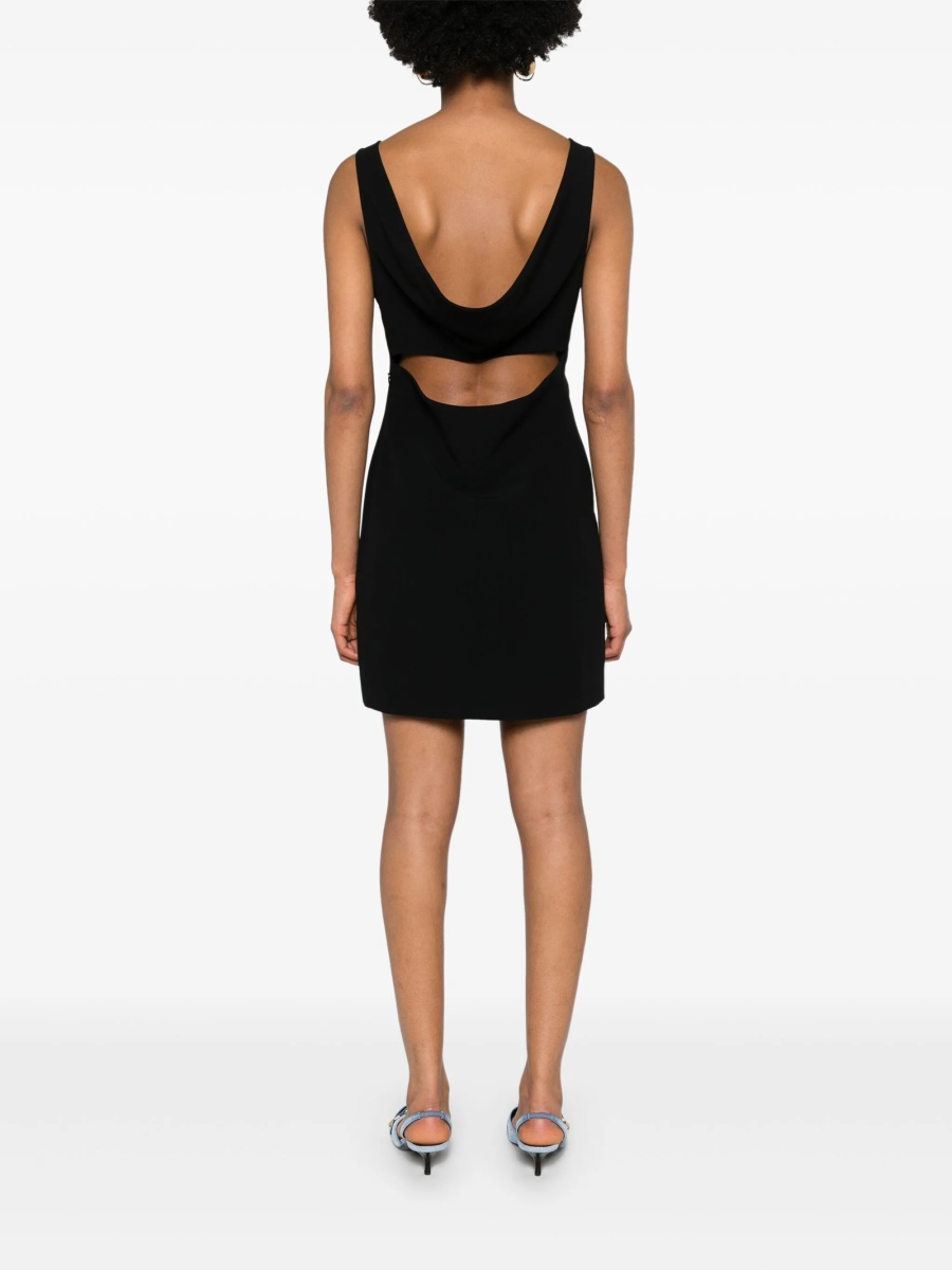 Rochie de zi Givenchy neagra din acetat si vascoza - Img 4
