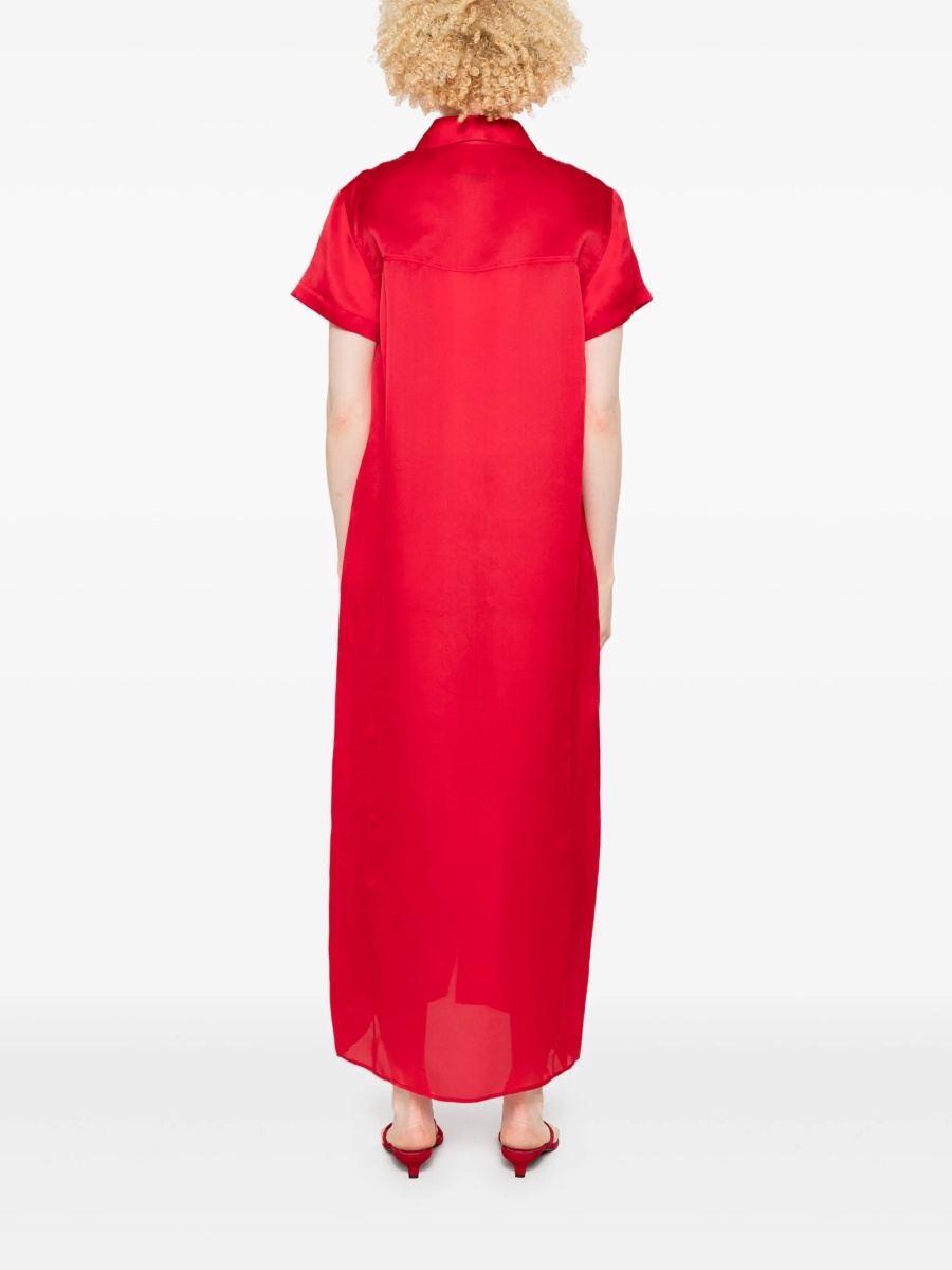Rochie de zi Khaite rosie din matase - Img 4