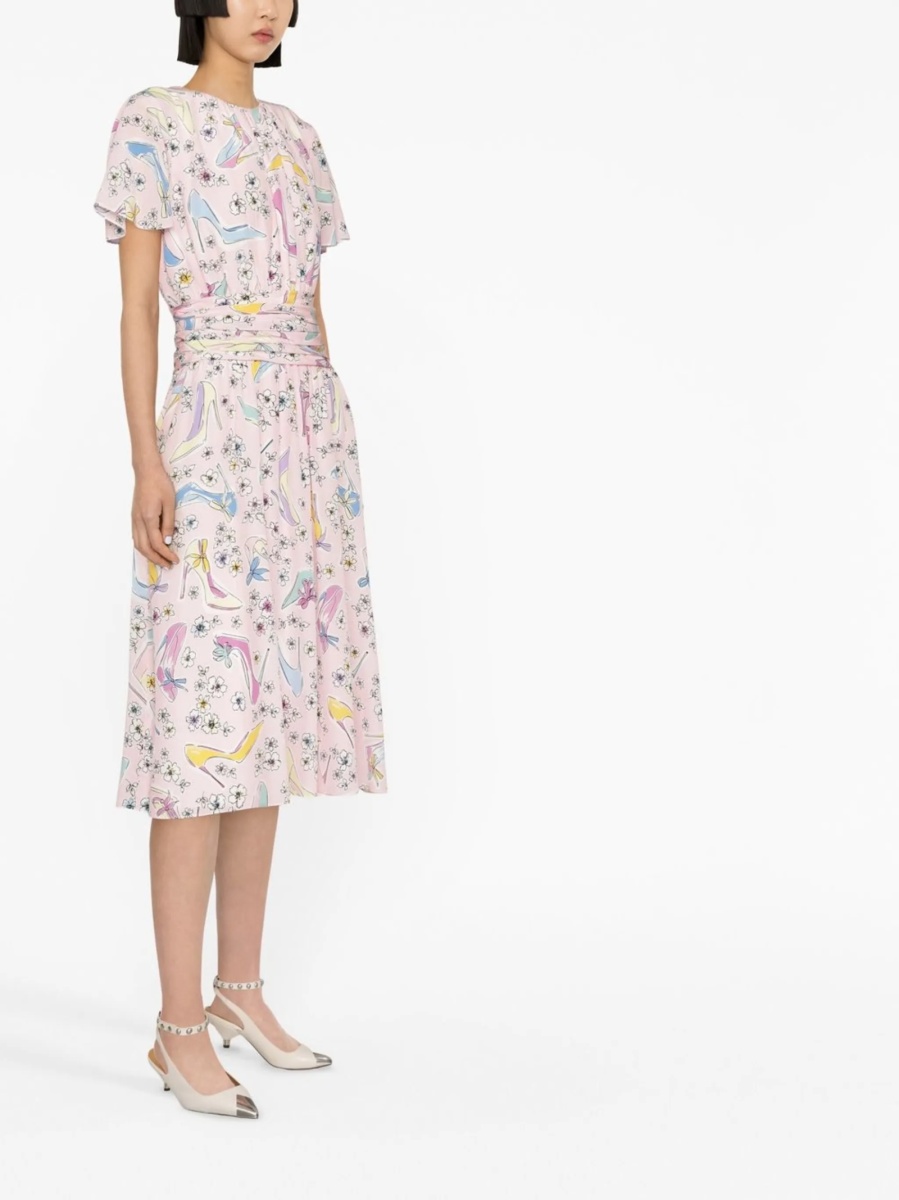 Rochie de zi LOVE Moschino roz din matase - Img 3