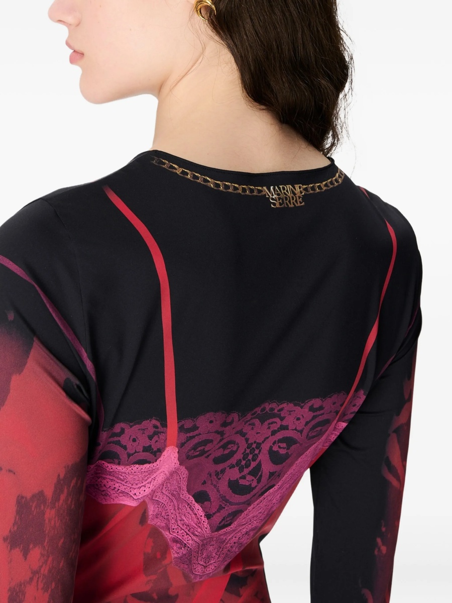 Rochie de zi MARINE SERRE rosie - Img 4