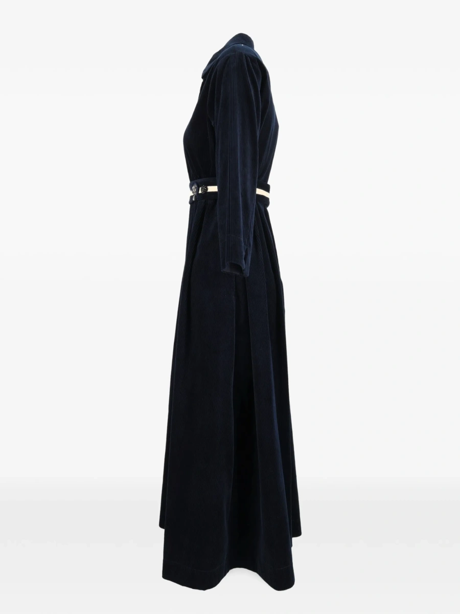 Rochie de zi Max Mara albastra din bumbac - Img 2