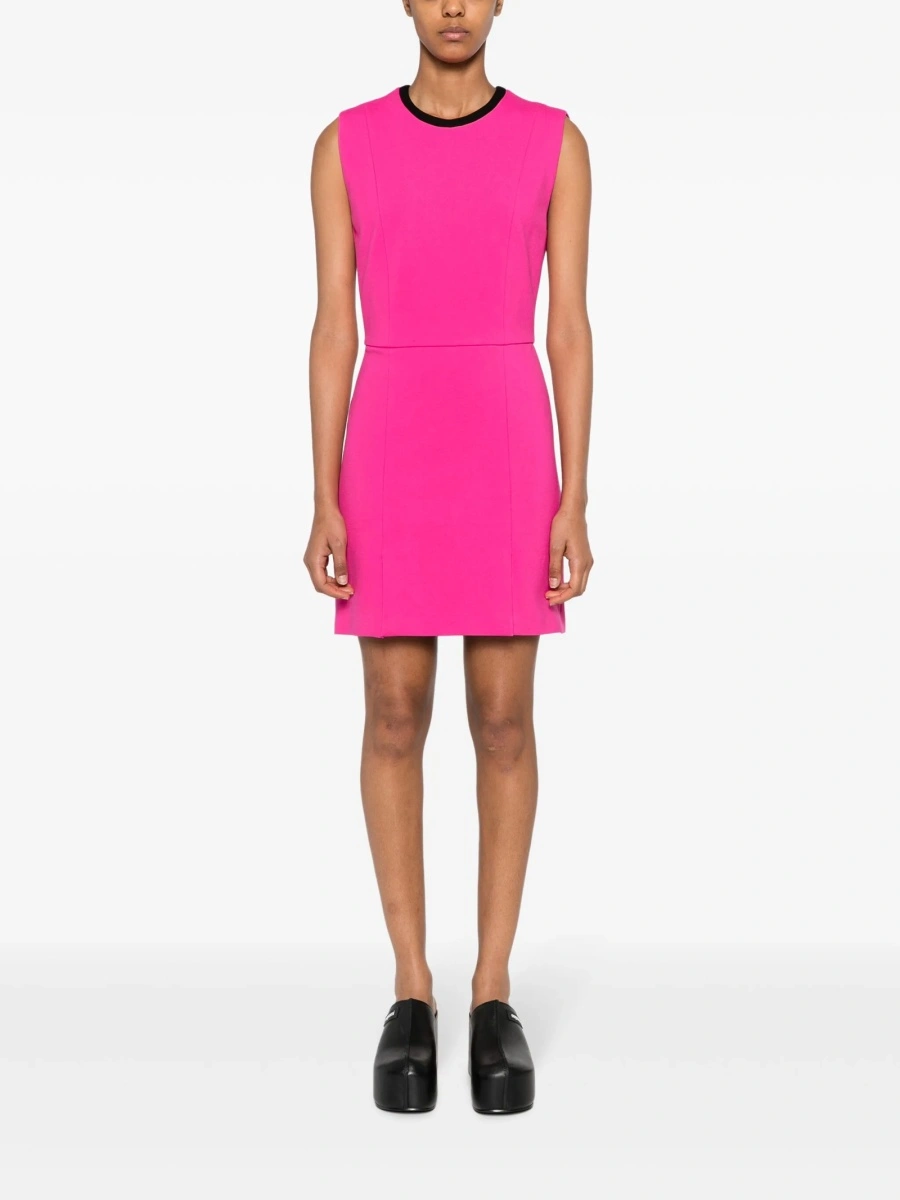 Rochie de zi MSGM roz din vascoza si poliamida - Img 3