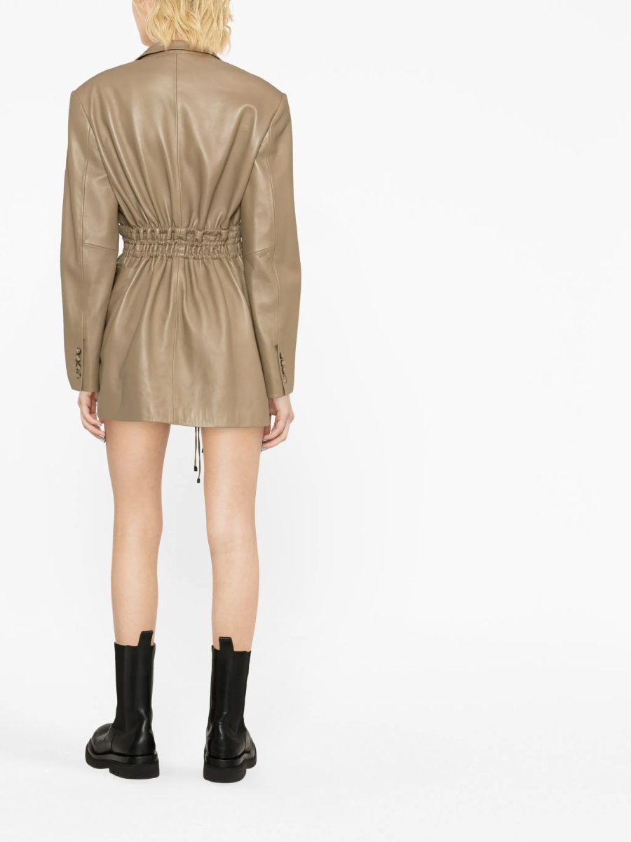 Rochie de zi THE MANNEI maro din piele - Img 4