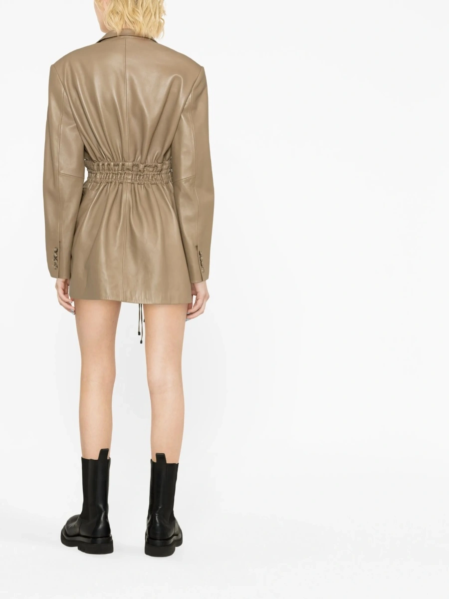 Rochie de zi THE MANNEI maro din piele - Img 4