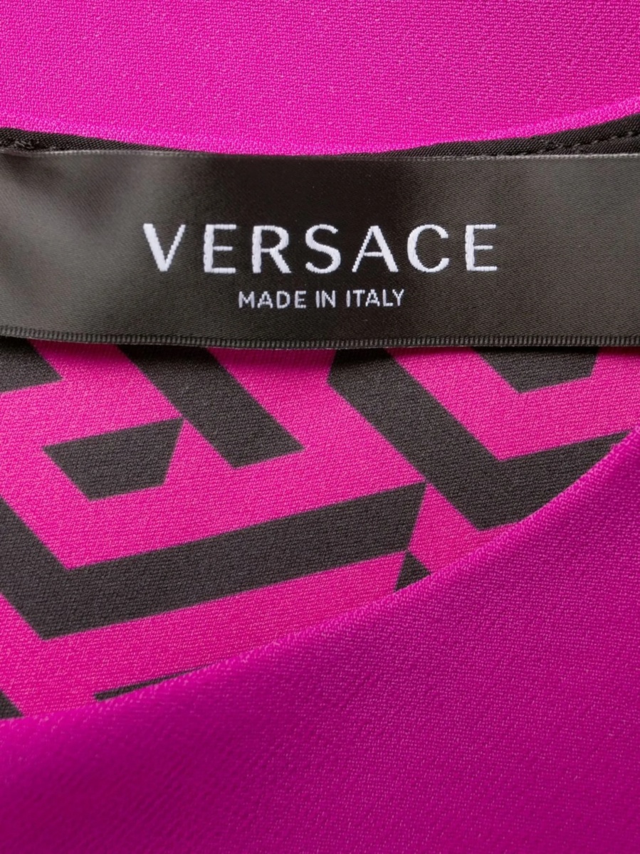 Rochie de zi Versace roz din vascoza si elastan - Img 5