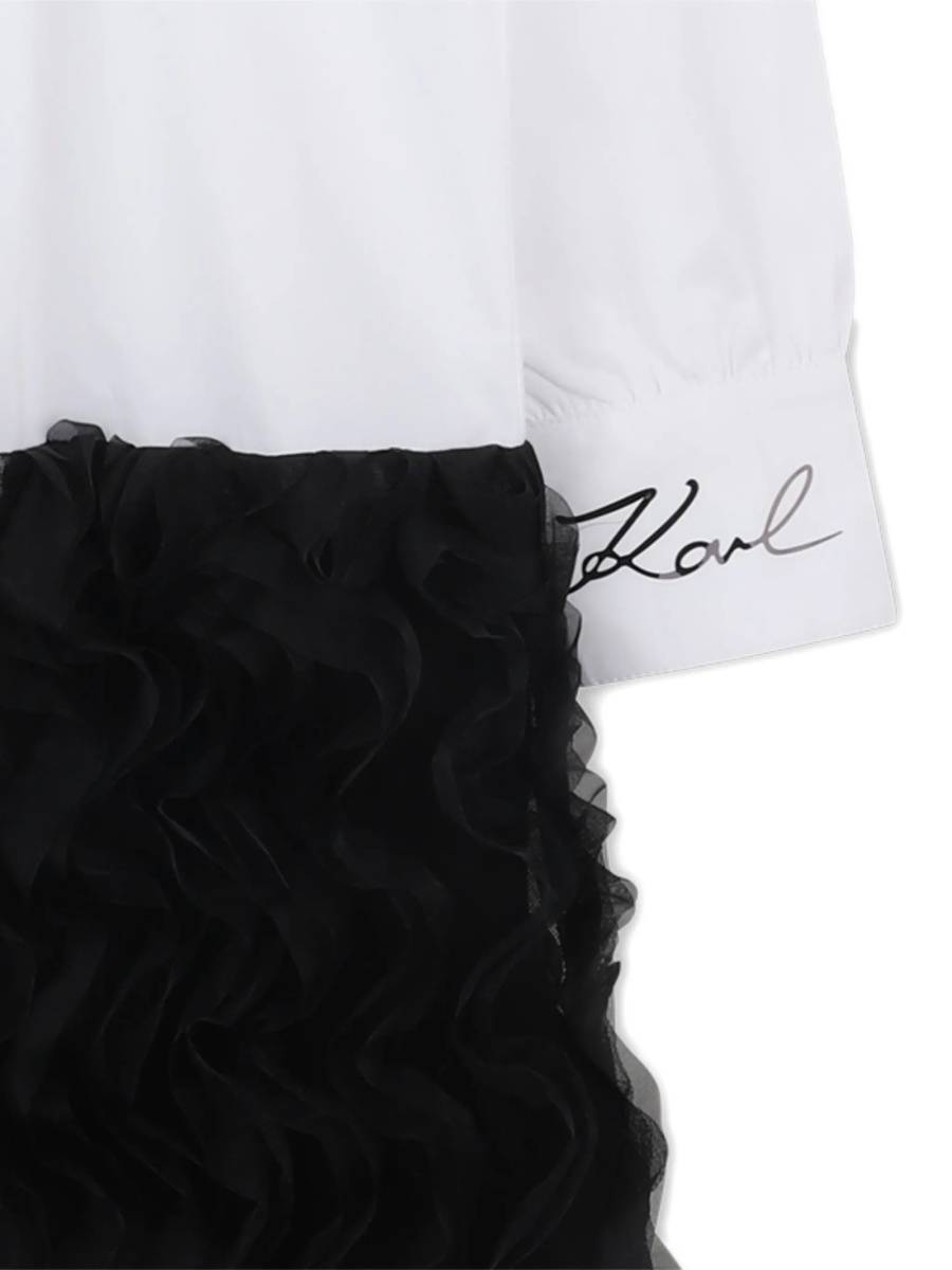 Rochie eleganta Karl Lagerfeld alba din polyester si bumbac - Img 3