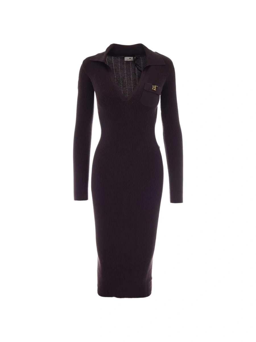 Rochie Elisabetta Franchi maro din tesatura tehnica - Img 6
