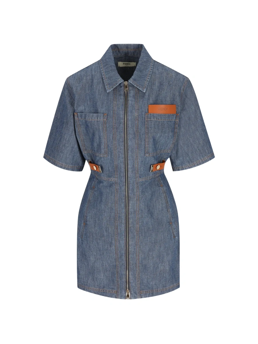 Rochie Fendi albastra din denim - Img 7