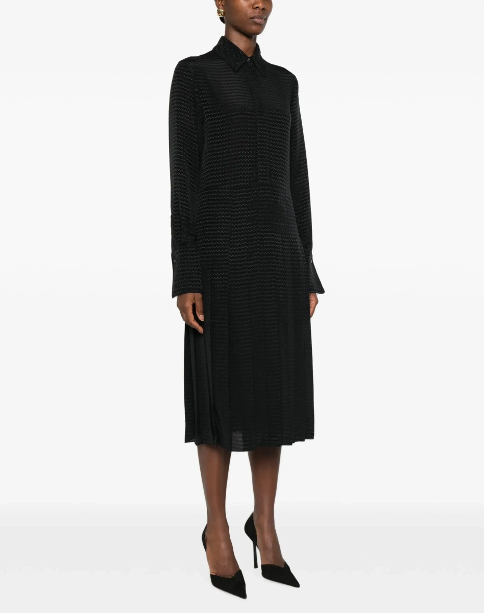 Rochie Fendi neagra din jacquard si matase - Img 5