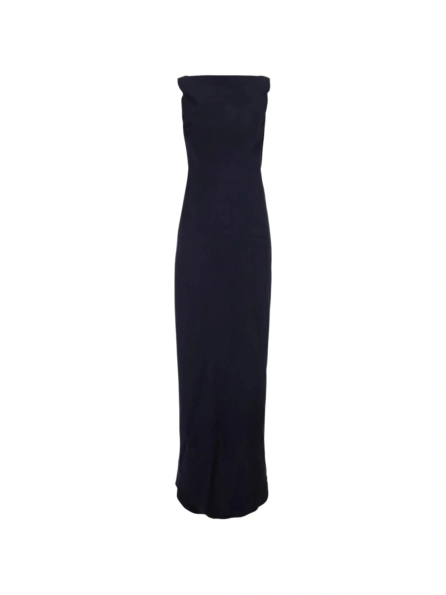 Rochie lunga ANTONELLI albastra din satin - Img 6