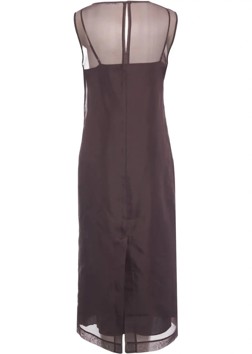 Rochie lunga MKDT Studio rosie din matase - Img 3