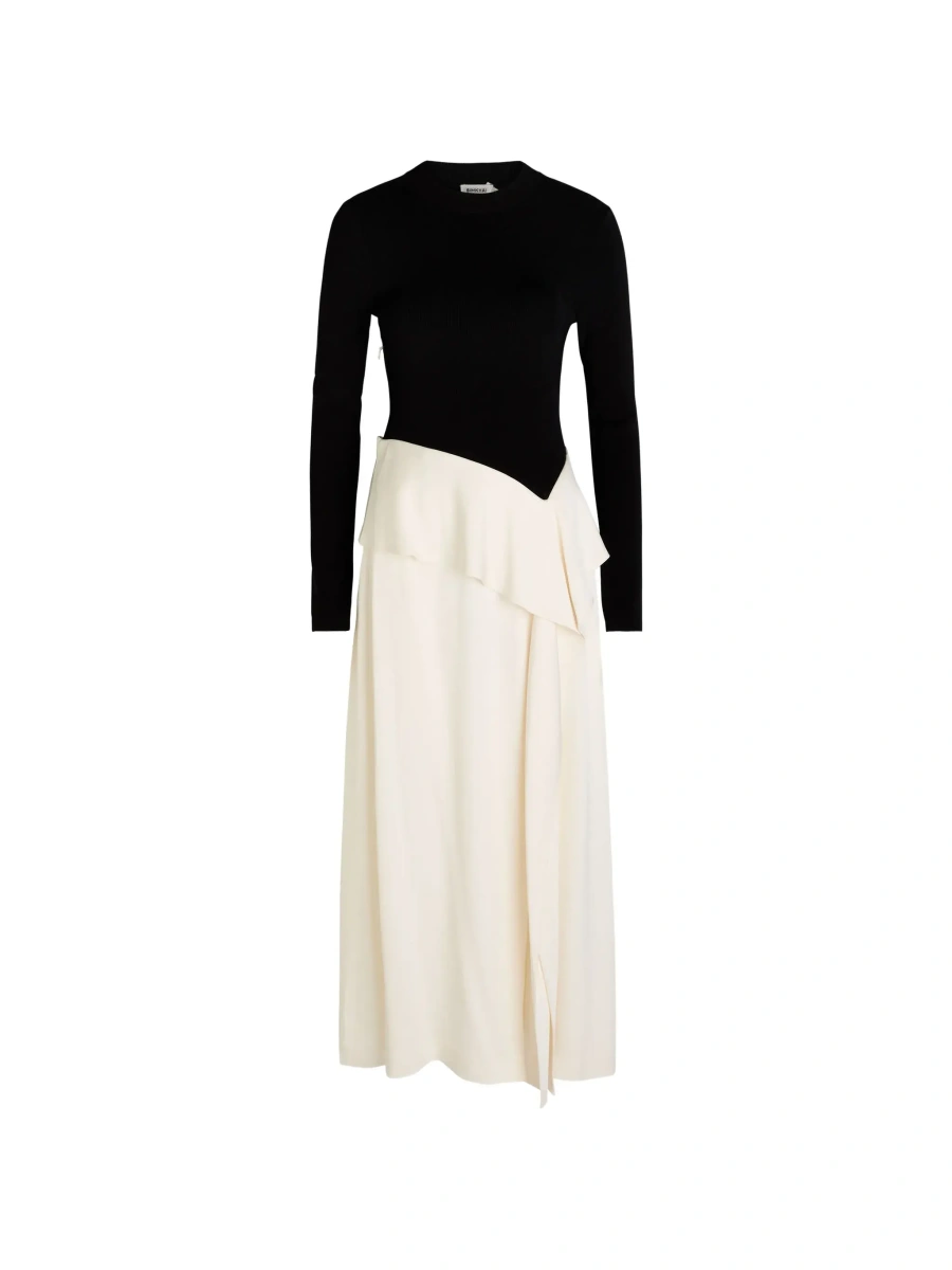Rochie lunga SIMKHAI neagra din lana - Img 5