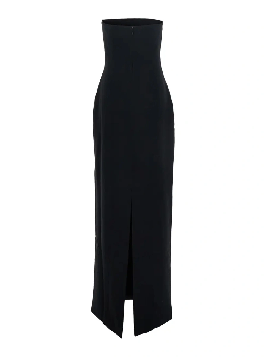 Rochie lunga SOLACE LONDON neagra din twill 'Anderson' - Img 2