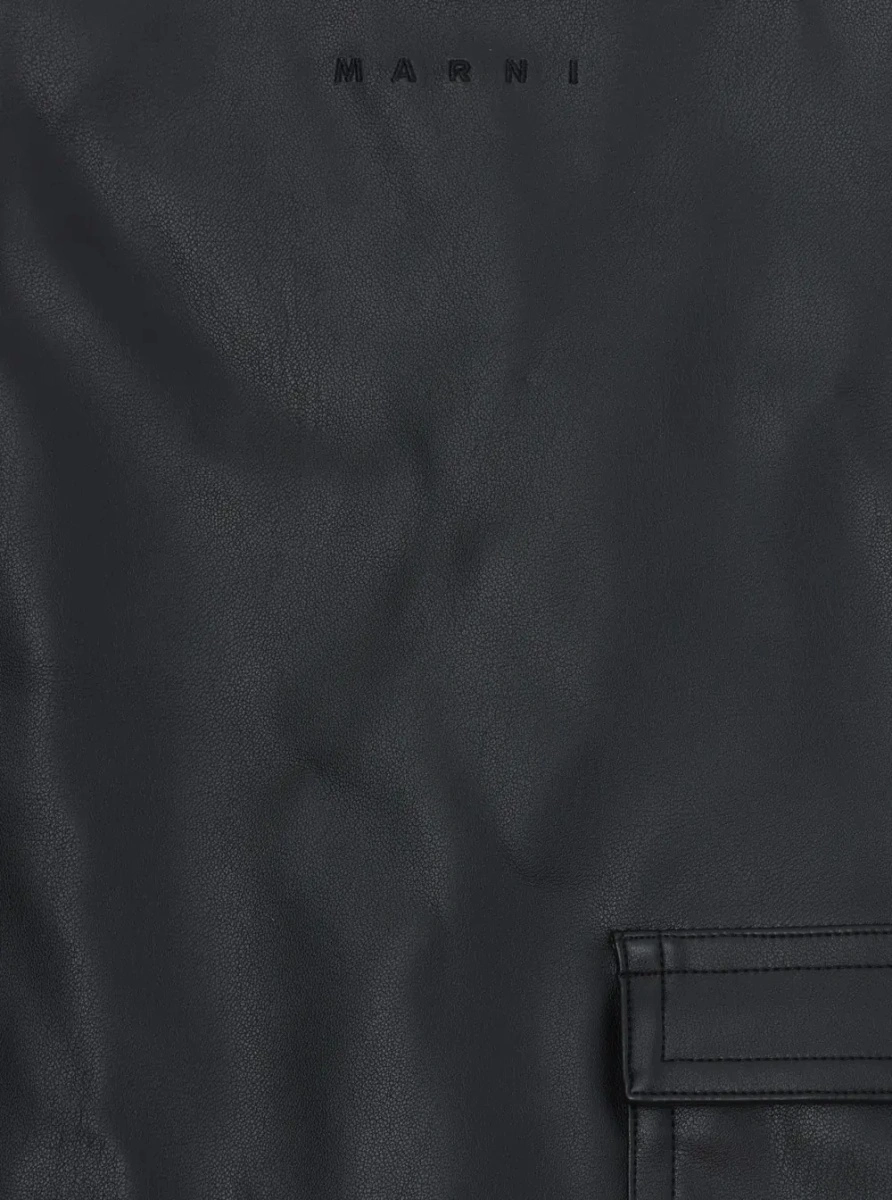 Rochie Marni neagra din piele ecologica - Img 3