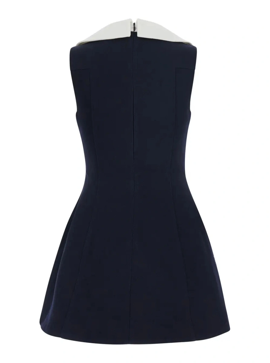 Rochie SHUSHU/TONG albastra din lana - Img 2