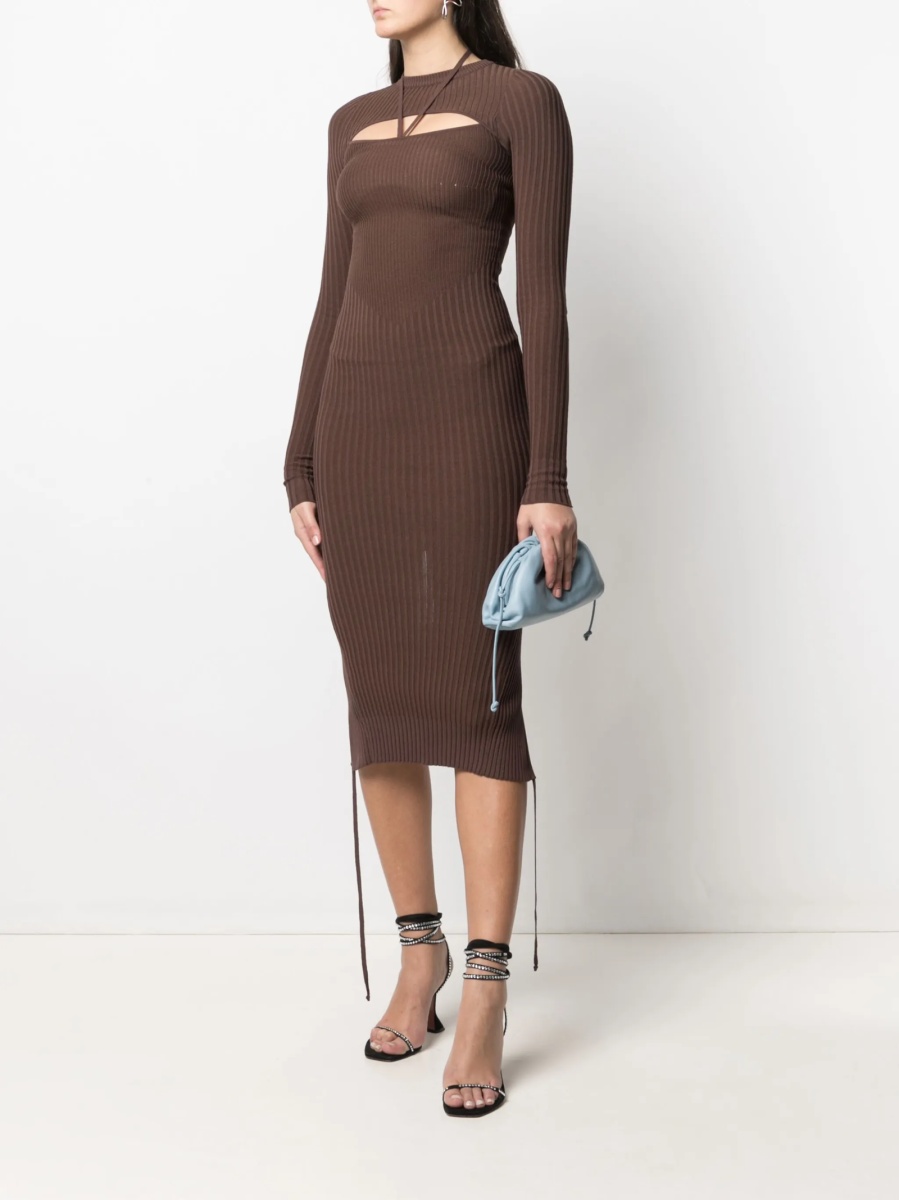 Rochie tricotata ANDREADAMO maro - Img 2