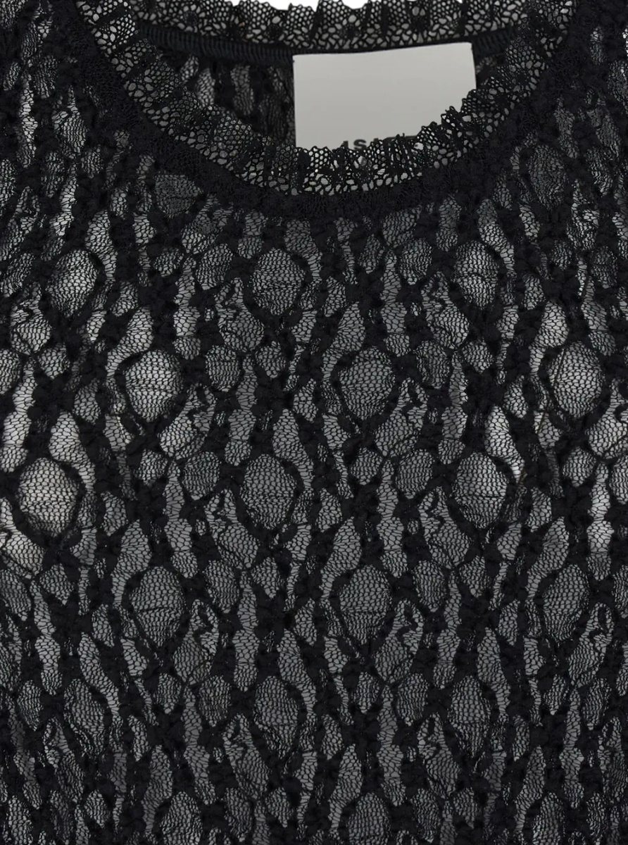 Rochii 'BELSANE' black Long dress with all-over lace trim in cotton blend for women - Img 3