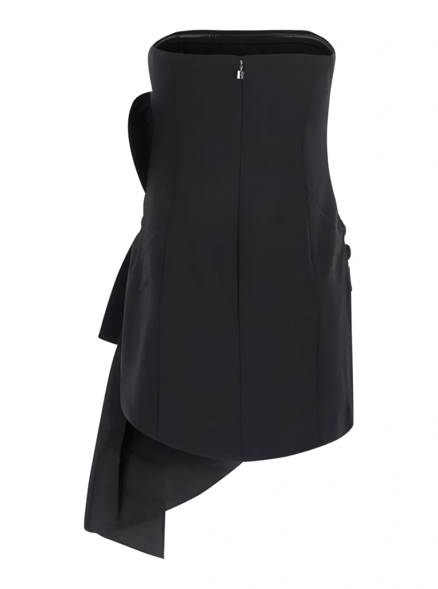Rochii BUSTIER BOW DRESS with elegant details in Tech Fabric and black color for women - Img 2