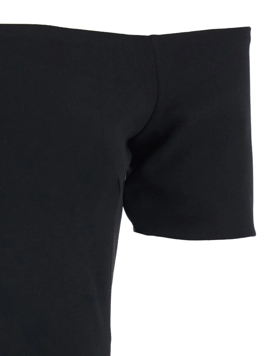 Rochii Dress 'Nile' with Off Shoulder and Vent on the Back in Black Fabric for Women - Img 3