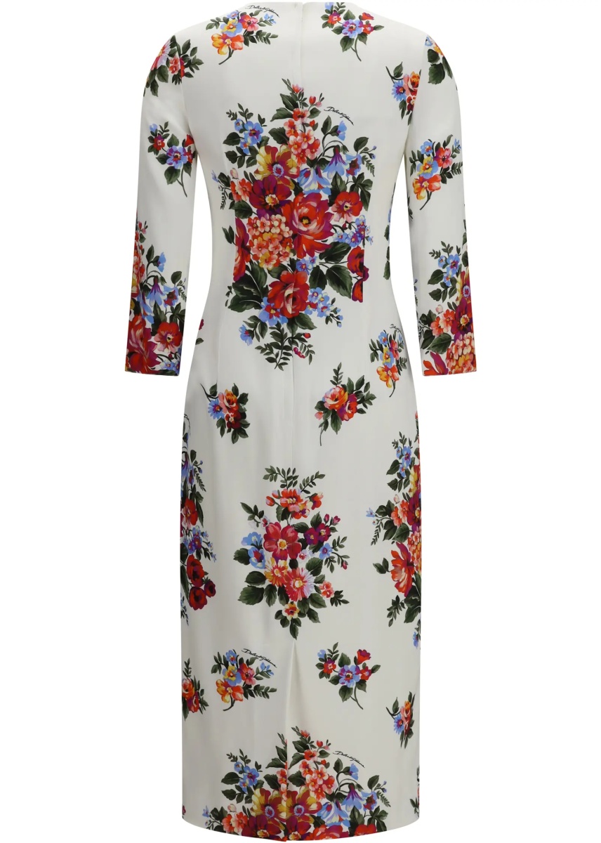 Rochii Floral Print Stretch Viscose Dress - Img 2