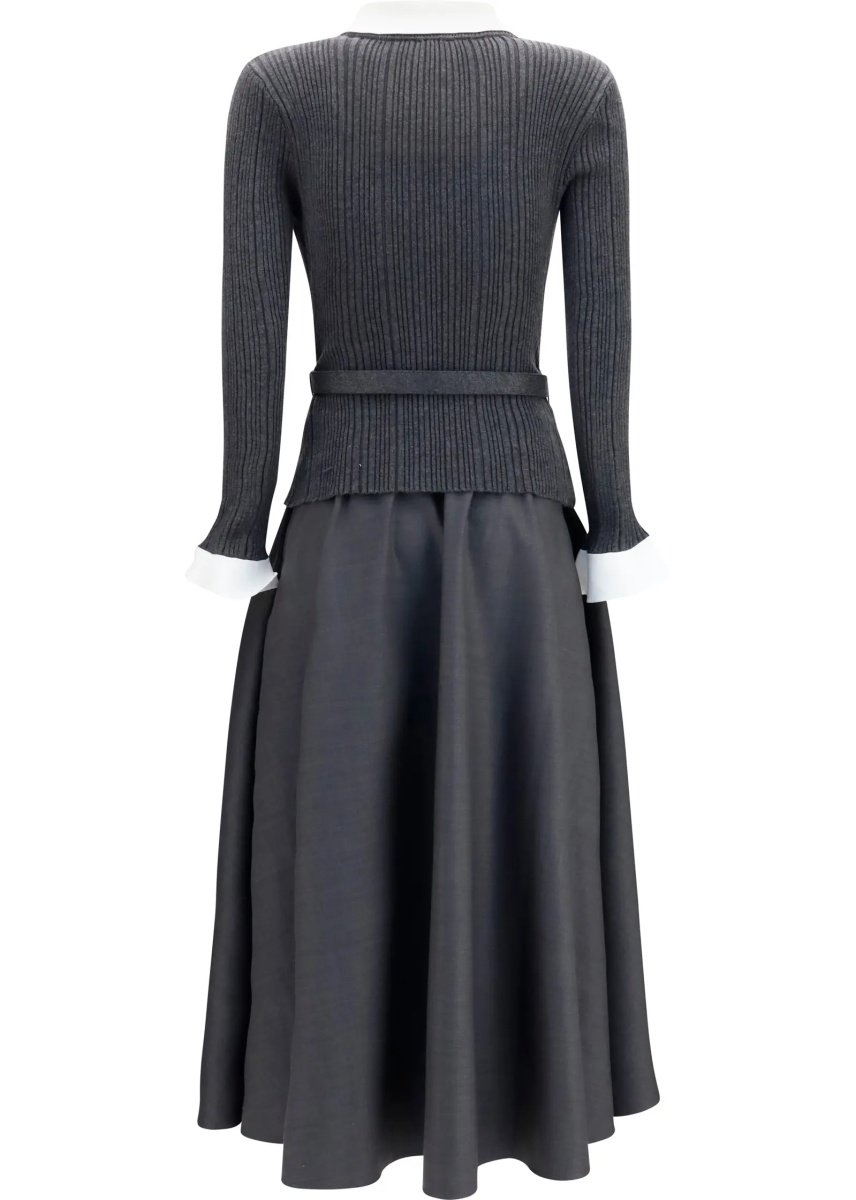 Rochii Knit and twill midi Dress - Img 2