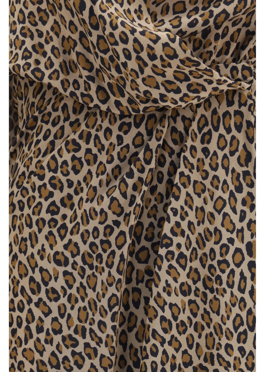 Rochii Leopard-print cross-over crêpe de chine maxi Dress - Img 3