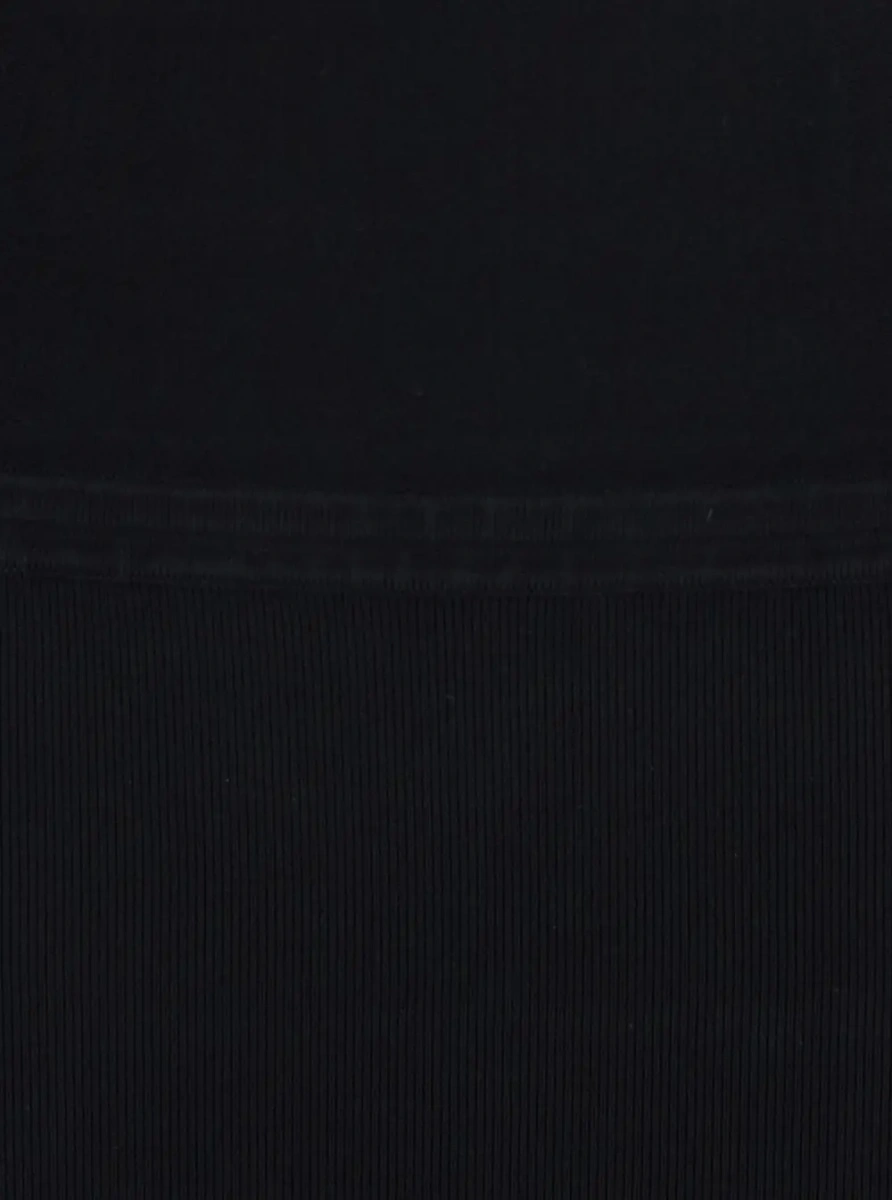 Rochii Midi knit dress with V-neck and long sleeves in black Tech Fabric for women - Img 3