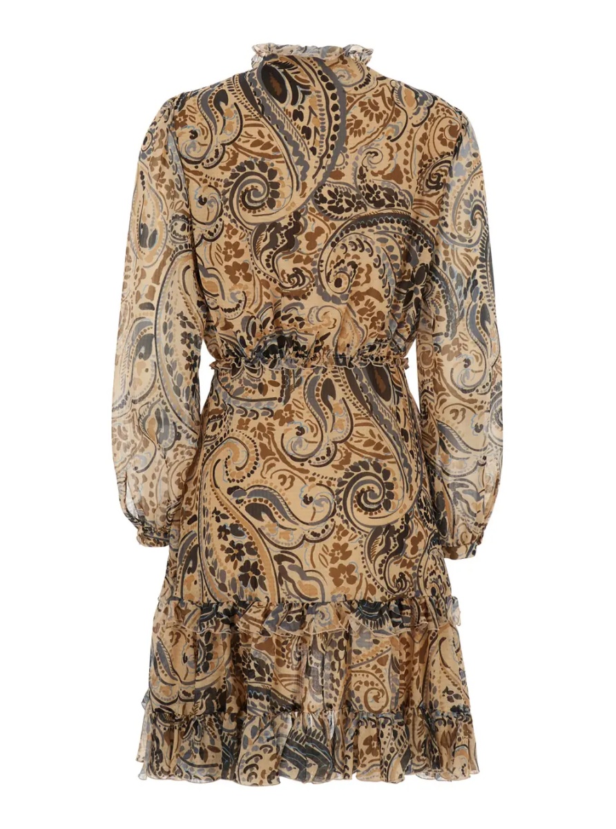 Rochii Multicolor Mini dress with ruffle details and all-over print in Tech Fabric for women - Img 2