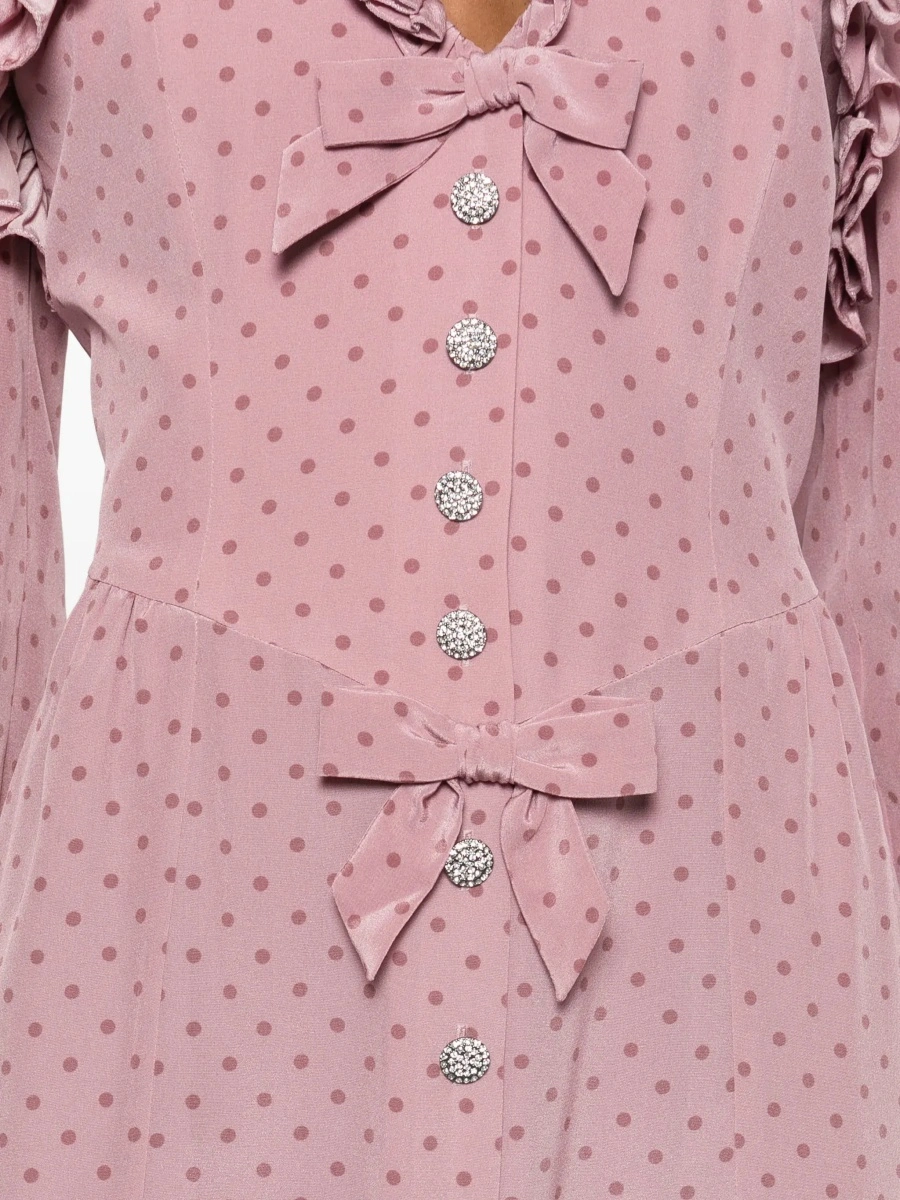 Rochii Polka Dot Midi Dress with Ruffles - Img 7