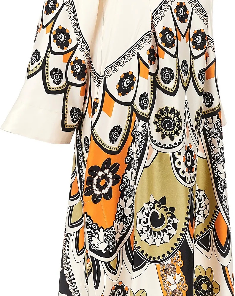 Rochii Printed silk 'Twin Flame' long dress - Img 2