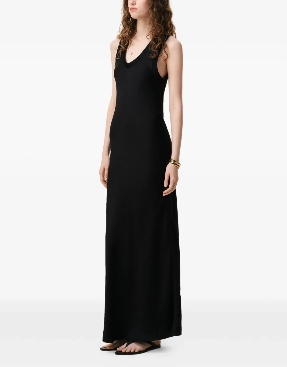 Rochii Sleeveless long fluid satin Dress - Img 5