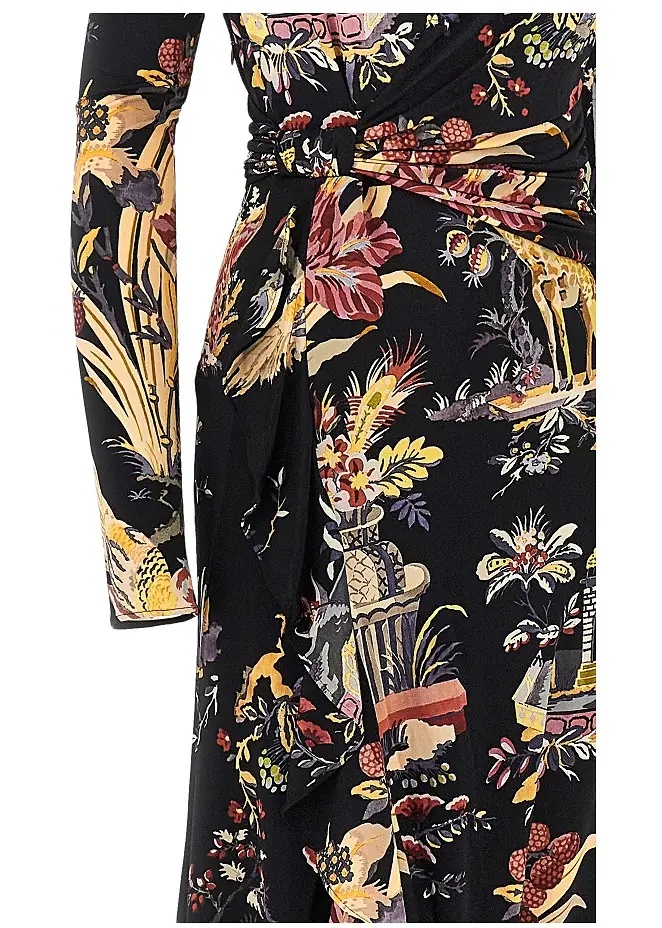 Rochii Stretch viscose long dress with print - Img 2