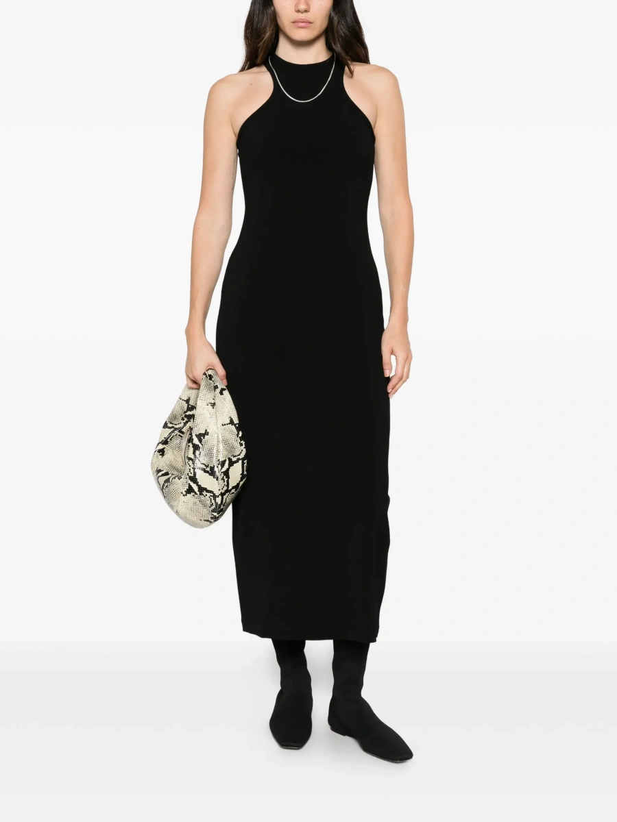 Rochii TOTÊME Black Long dress with racerback in wool blend for women - Img 4