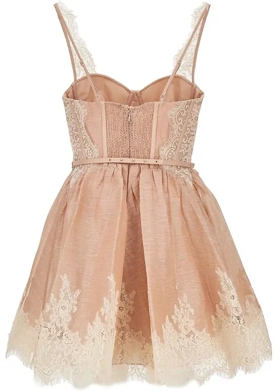 Rochii 'Valiant' lace trim organdy mini dress - Img 3