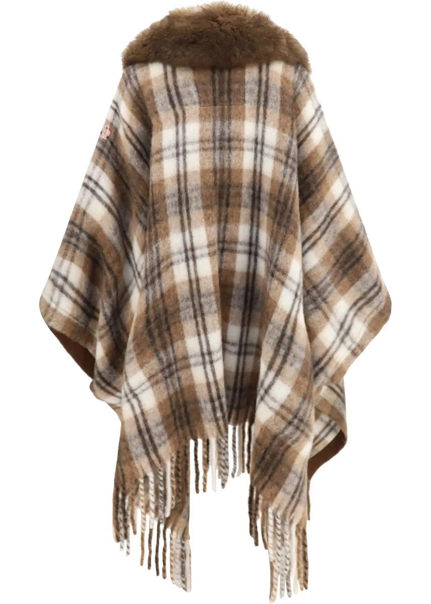 Rochii Wool-blend Cape with shearling collar - Img 2