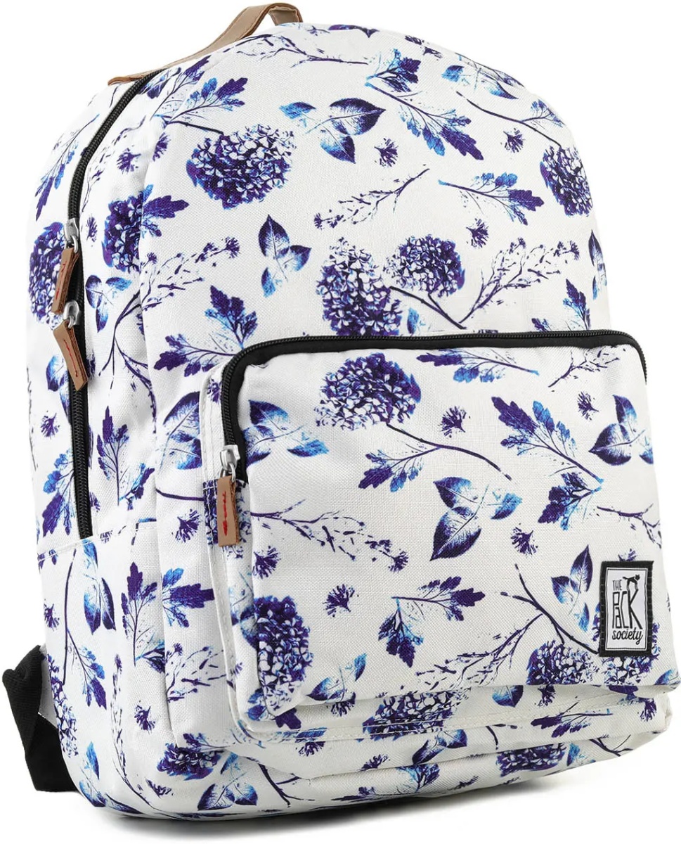 Rucsac THE SOCIETY PACK XCLASSIC BACKPACK WHITE BLUE FLOWER ALLOVER - Img 3