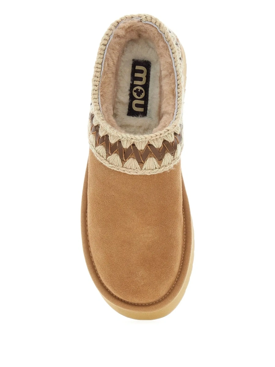 Saboti Beige Mules with Braided Detail in Suede Woman - Img 7