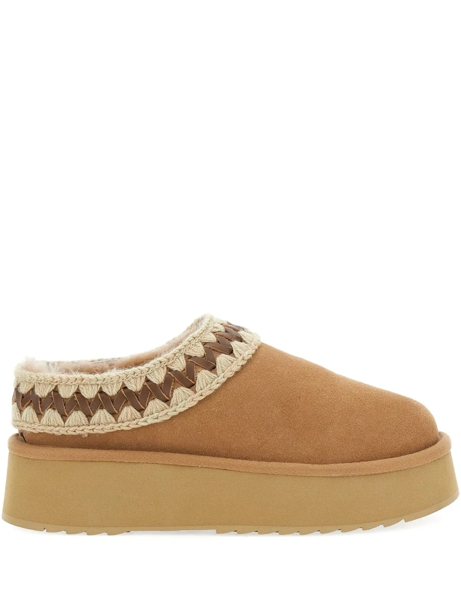 Saboti Beige Mules with Braided Detail in Suede Woman - Img 8