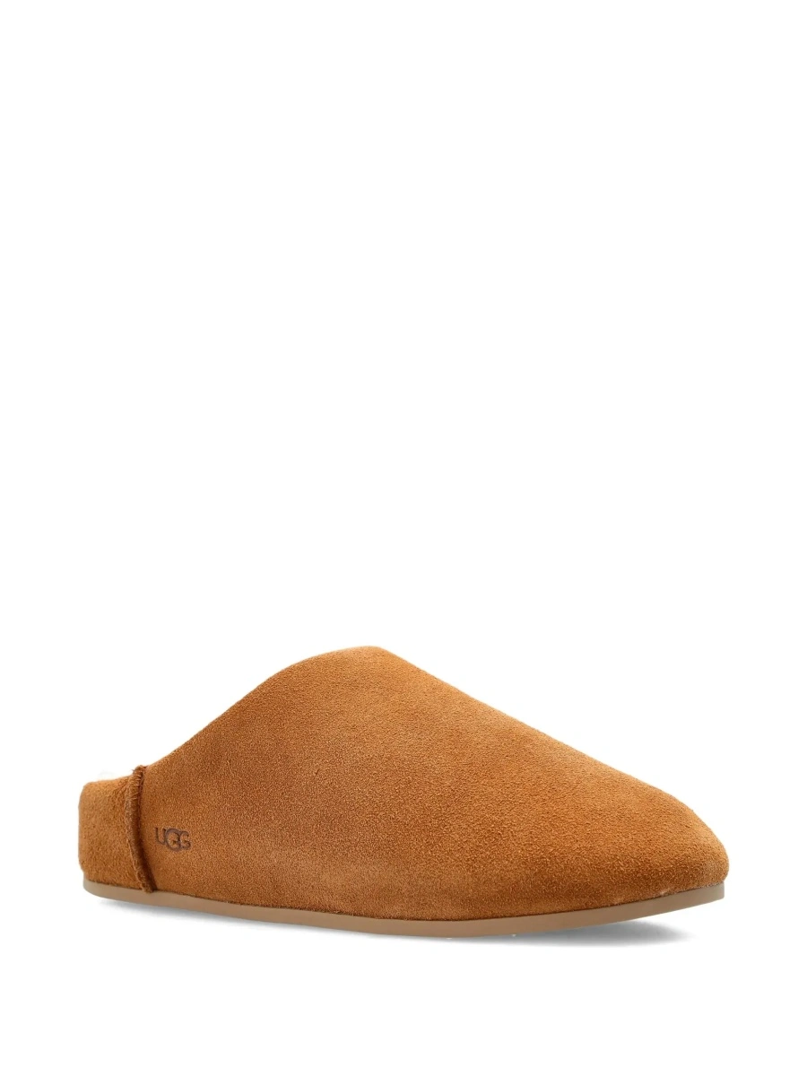 Saboti UGG bej din piele intoarsa si shearling 'Elea' - Img 5