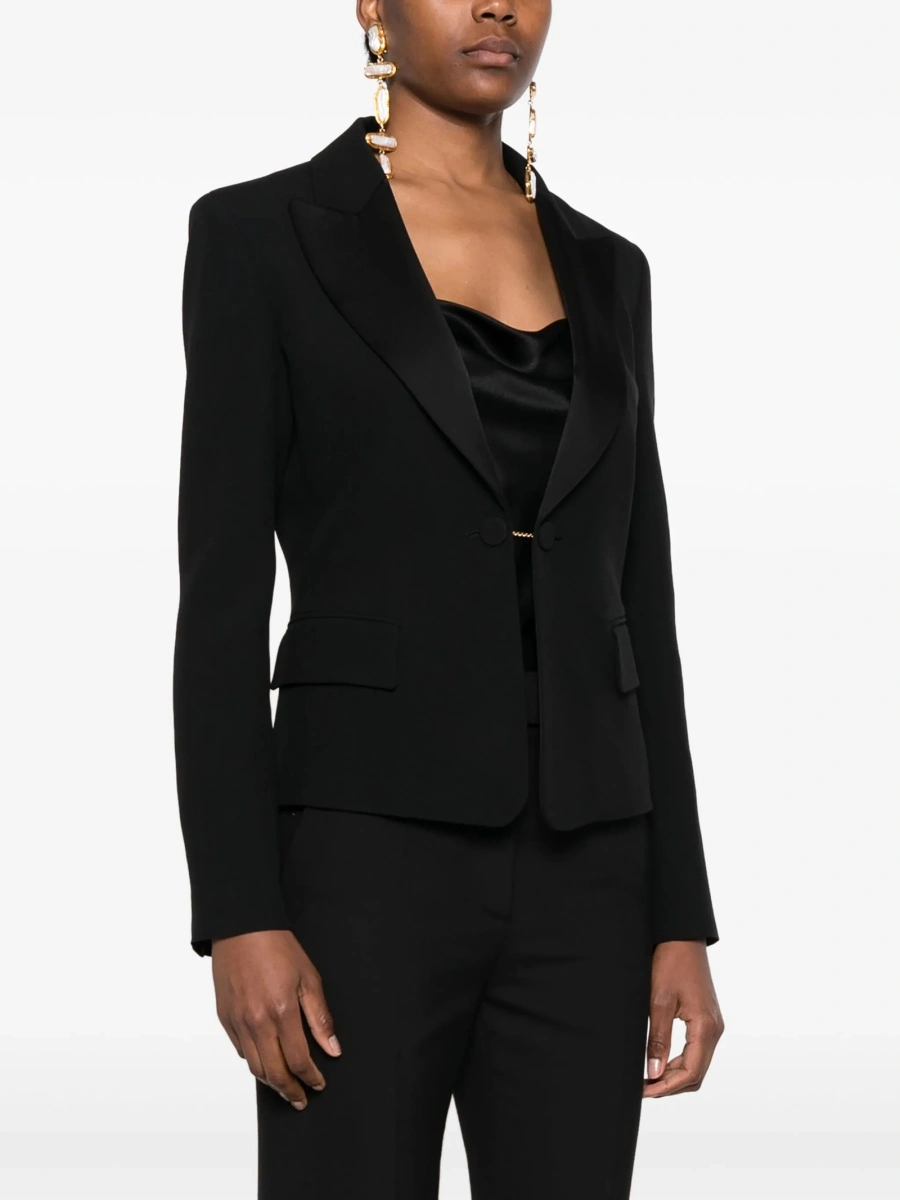 Sacou Alberta Ferretti negru din acetat si vascoza - Img 3