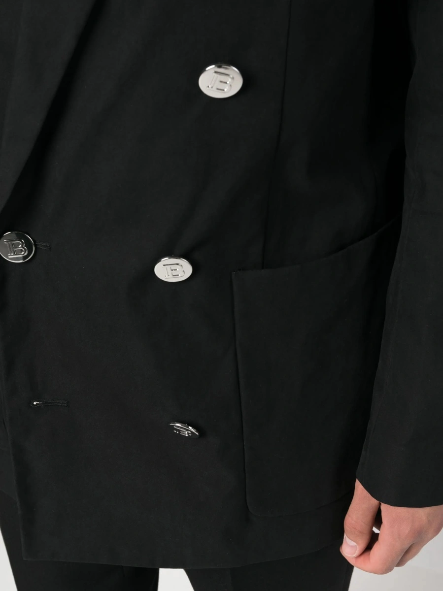Sacou Balmain negru din polyester si bumbac - Img 5