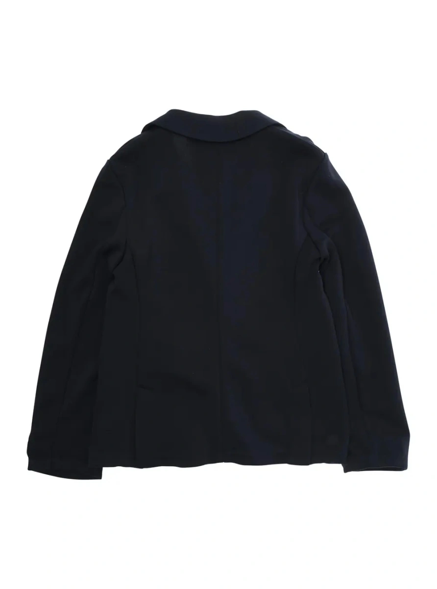 Sacou Blue Single-Breasted Jacket with Notched Revers and Logo Patch on the Sleeve in Modal Stretch Boy - Img 2